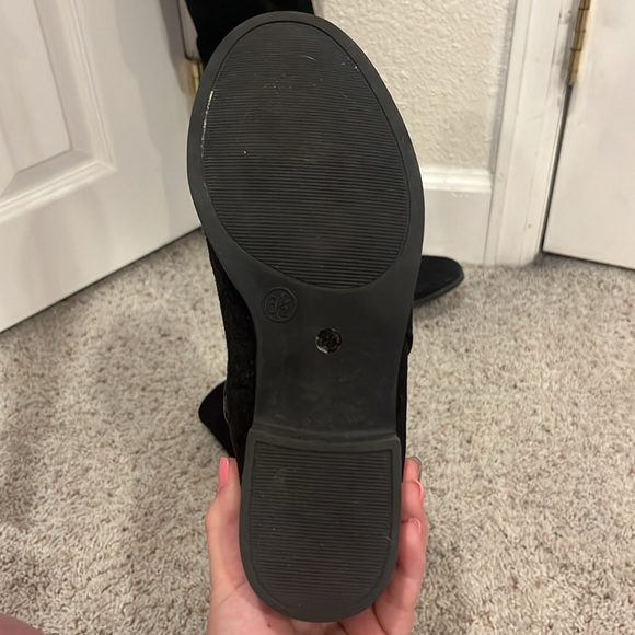 Black Thigh High Suede Boots - Picture 5 of 6